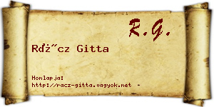 Rácz Gitta névjegykártya