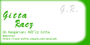 gitta racz business card